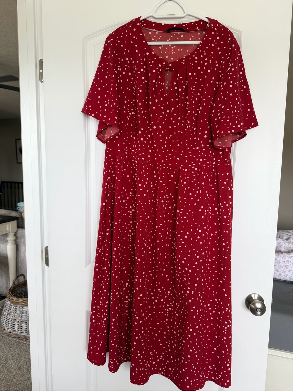 BloomChic Red Polka Dot Midi Dress